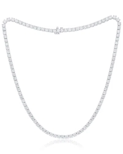 Diana M. Fine Jewelry 18k 28.00 Ct. Tw. Diamond Tennis Necklace In Silver