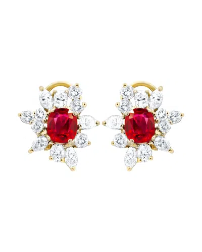 Diana M. Fine Jewelry 18k Two-tone 5.65 Ct. Tw. Diamond & Ruby Earrings