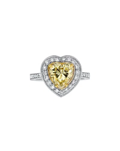 Diana M. Fine Jewelry 18k 3.00 Ct. Tw. Diamond Half-set Ring In Metallic