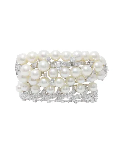 Diana M. Fine Jewelry 18k 3.00 Ct. Tw. Diamond Pearl Bracelet
