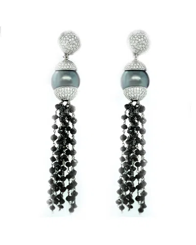 Diana M. Fine Jewelry 18k 32.50 Ct. Tw. Diamond Earrings In Green