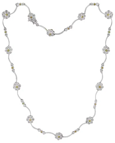 Diana M. Fine Jewelry 18k 3.50 Ct. Tw. Diamond Necklace In Metallic