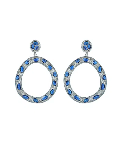 Diana M. Fine Jewelry 18k 37.99 Ct. Tw. Diamond & Sapphire Earrings