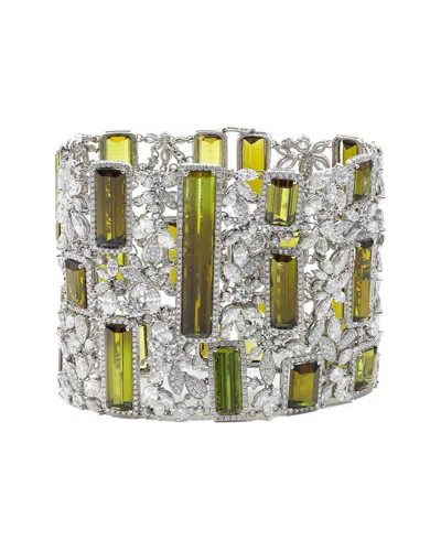 Diana M. Fine Jewelry 18k 395.52 Ct. Tw. Diamond & Peridot Bracelet