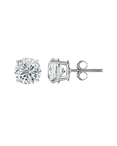 Diana M. Fine Jewelry 18k 4.04 Ct. Tw. Diamond Studs In Silver