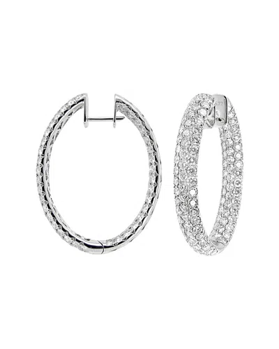 Diana M. Fine Jewelry 18k 4.25 Ct. Tw. Diamond Hoops In Gray