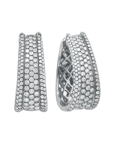 Diana M. Fine Jewelry 18k 4.28 Ct. Tw. Diamond Hoops In Metallic