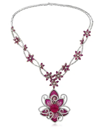 Diana M. Fine Jewelry 18k 44.6 Ct. Tw. Diamond & Rubellite Necklace