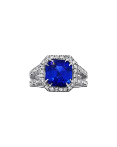 Diana M. Fine Jewelry 18k 5.18 Ct. Tw. Diamond & Sapphire Half-eternity Ring