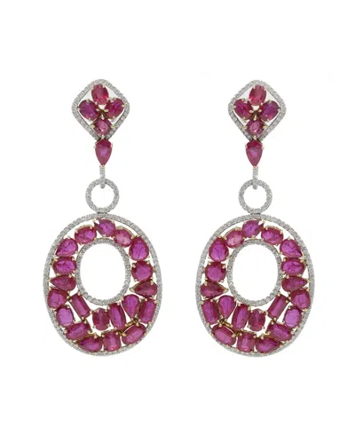 DIANA M. DIANA M. FINE JEWELRY 18K 60.85 CT. TW. DIAMOND & RUBY EARRINGS