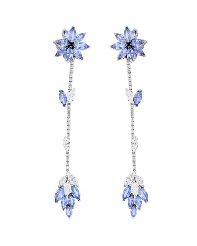 Diana M. Fine Jewelry 18k 6.23 Ct. Tw. Diamond Earrings In Blue