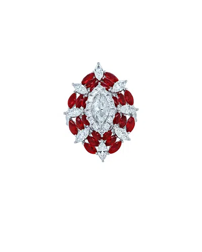 Diana M. Fine Jewelry 18k 6.27 Ct. Tw. Diamond & Ruby Ring