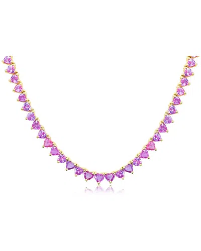 DIANA M. DIANA M. FINE JEWELRY 18K 73.36 CT. TW. DIAMOND & PINK SAPPHIRE TENNIS NECKLACE