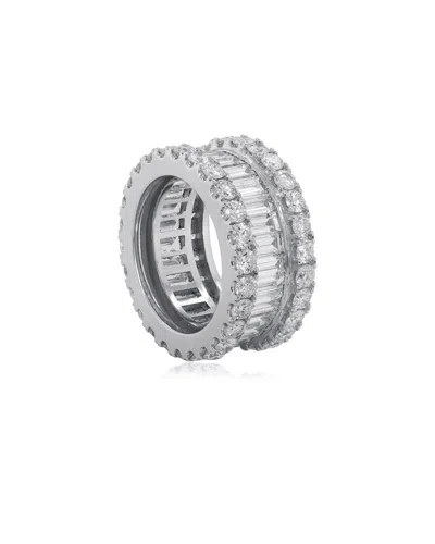 Diana M. Fine Jewelry 18k 8.00 Ct. Tw. Diamond Eternity Ring In Silver