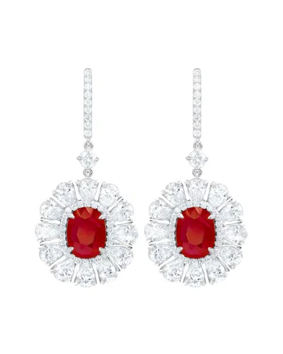 Diana M. Fine Jewelry 18k 8.30 Ct. Tw. Diamond & Ruby Earrings