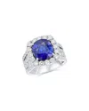 Diana M. Fine Jewelry 18k 8.8 Ct. Tw. Diamond & Sapphire Half-set Ring