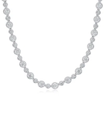 Diana M. Fine Jewelry 18k 9.60 Ct. Tw. Diamond Tennis Necklace In Silver