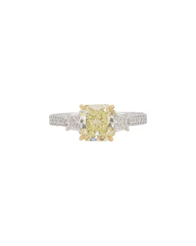 Diana M. Fine Jewelry 18k & Platinum 2.93 Ct. Tw. Diamond Ring In Metallic