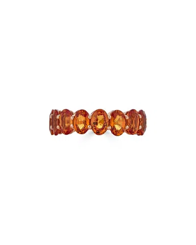 Diana M. Fine Jewelry 18k Rose Gold 10.22 Ct. Tw. Orange Sapphire Eternity Ring In Brown