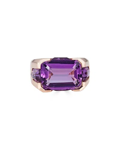 Diana M. Fine Jewelry 18k Rose Gold 12.37 Ct. Tw. Amethyst Ring In Purple