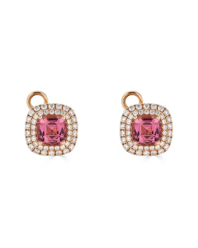 Diana M. Fine Jewelry 18k Rose Gold 2.16 Ct. Tw. Diamond & Pinkk Tourmaline Studs