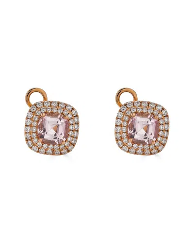 Diana M. Fine Jewelry 18k Rose Gold 2.27 Ct. Tw. Diamond & Light Pink Tourmaline Studs
