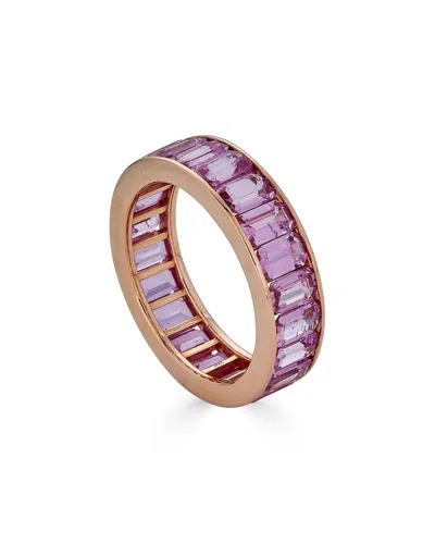 Diana M. Fine Jewelry 18k Rose Gold 5.81 Ct. Tw. Pink Cut Sapphire Eternity Ring In Gray