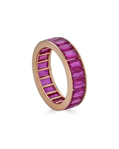 Diana M. Fine Jewelry 18k Rose Gold 5.98 Ct. Tw. Deep Pink Sapphire Eternity Ring In Purple