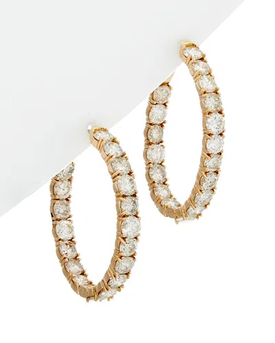 Diana M. Fine Jewelry 18k Rose Gold 8.26 Ct. Tw. Diamond Hoop Earrings