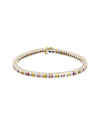 Diana M. Fine Jewelry 18k Tri-tone 9.27 Ct. Tw. Diamond & Sapphire Tennis Bracelet