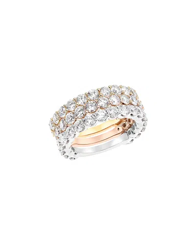 Diana M. Fine Jewelry 18k Tri-color 5.93 Ct. Tw. Diamond Ring In Metallic