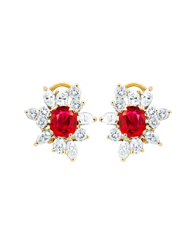 Diana M. Fine Jewelry 18k Two-tone 5.65 Ct. Tw. Diamond & Ruby Earrings