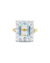 Diana M. Fine Jewelry 18k Two-tone 7.05 Ct. Tw. Diamond & Aquamarine Ring
