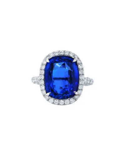Diana M. Fine Jewelry Gold 11.35 Ct. Tw. Diamond & Ceylon Sapphires Half-set Ring