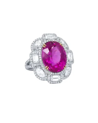 Diana M. Fine Jewelry Gold 15.6 Ct. Tw. Diamond & Pink Tourmaline Half-set Ring