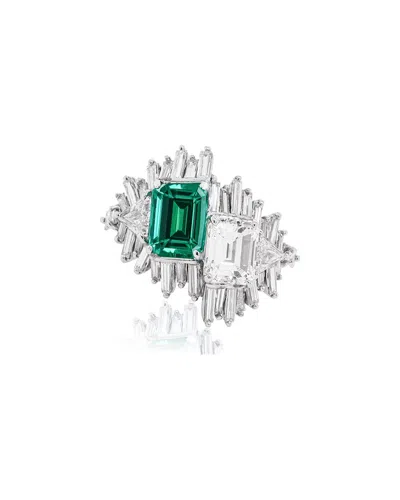 Diana M. Fine Jewelry Gold 4.15 Ct. Tw. Diamond & Emerald Half-set Ring
