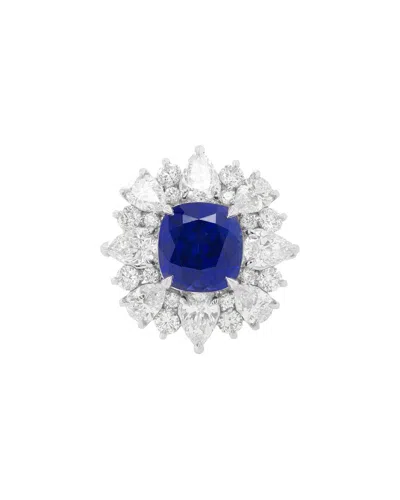 Diana M. Fine Jewelry Gold 9.02 Ct. Tw. Diamond & Sapphire Half-set Ring