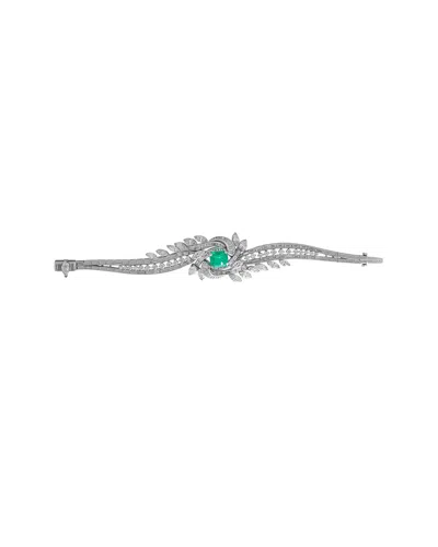 Diana M. Fine Jewelry Platinum 13.50 Ct. Tw. Diamond & Emerald Bracelet