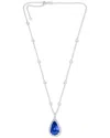 Diana M. Fine Jewelry Platinum 15.03 Ct. Tw. Diamond & Sapphire Pendant Necklace