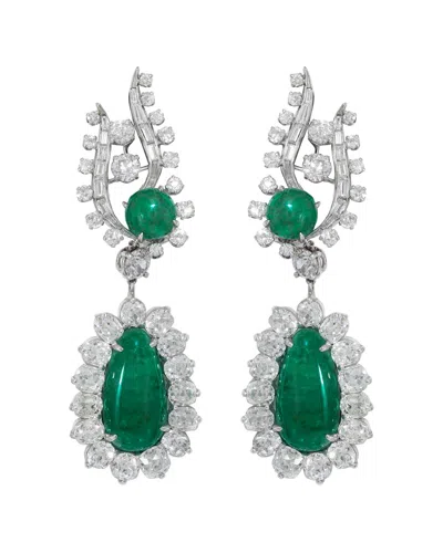 Diana M. Fine Jewelry Platinum 33.00 Ct. Tw. Diamond & Emerald Earrings