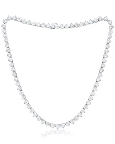 Diana M. Fine Jewelry Platinum 36.56 Ct. Tw. Lab-grown Diamond Tennis Necklace In Gray
