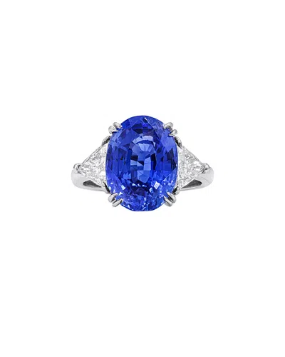 Diana M. Fine Jewelry Platinum 8.52 Ct. Tw. Diamond & Sapphire Ring