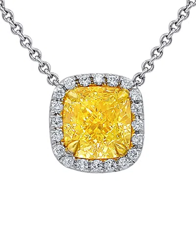 Diana M. Fine Jewelry White Gold 1.51 Ct. Tw. Diamond Necklace In Green