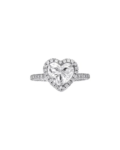 Diana M. Fine Jewelry White Gold 2.01 Ct. Tw. Diamond Half-set Ring In Metallic