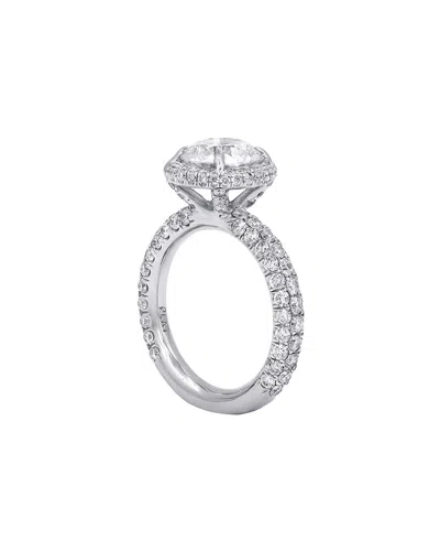 Diana M. Fine Jewelry White Gold 3.20 Ct. Tw. Diamond Half-set Ring In Metallic