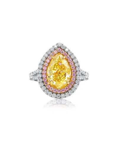 Diana M. Fine Jewelry White Gold 3.50 Ct. Tw. Diamond Half-set Ring In Yellow