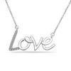 Diana M Jewels 0.12cttw Love Pendant Set In 14k Gold In White