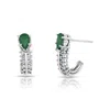 Diana M Jewels 0.30ctw Diamonds And Emerald Earrings In 14k White Gold
