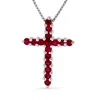 Diana M Jewels 0.32ctw Ruby Cross Pendant In 14k White Gold