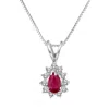 Diana M Jewels 0.35cttw Diamond And Natural Heated Ruby Pendant In 14k Gold